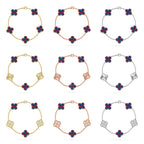 [LUXE JEWELRY]CLOVER 5 MOTIF COLOR GEMSTONES BRACELET COLLECTION