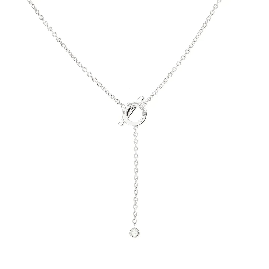 [LUXE JEWELRY]FINESSE SILVER DIAMOND NECKLACE