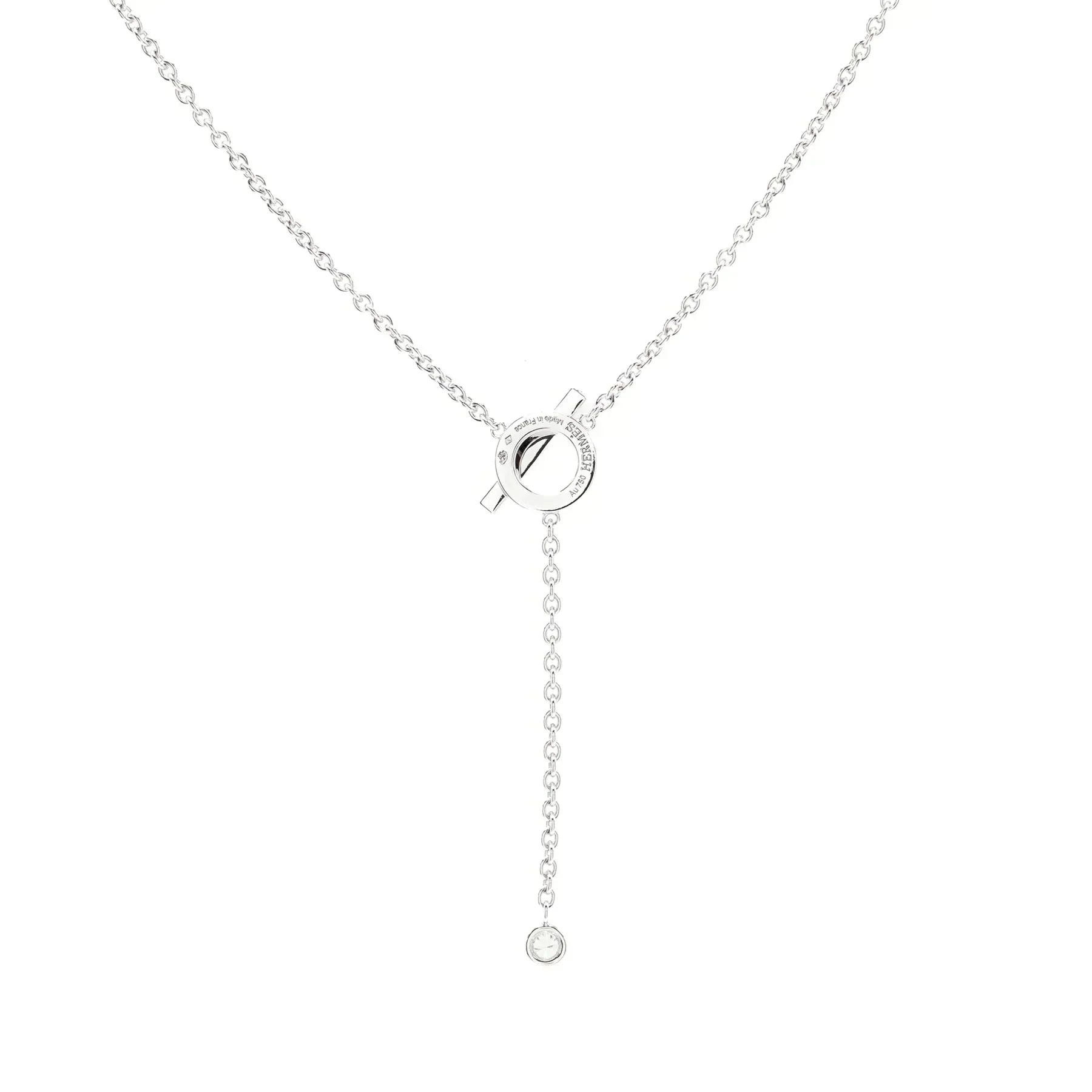 [LUXE JEWELRY]FINESSE SILVER DIAMOND NECKLACE