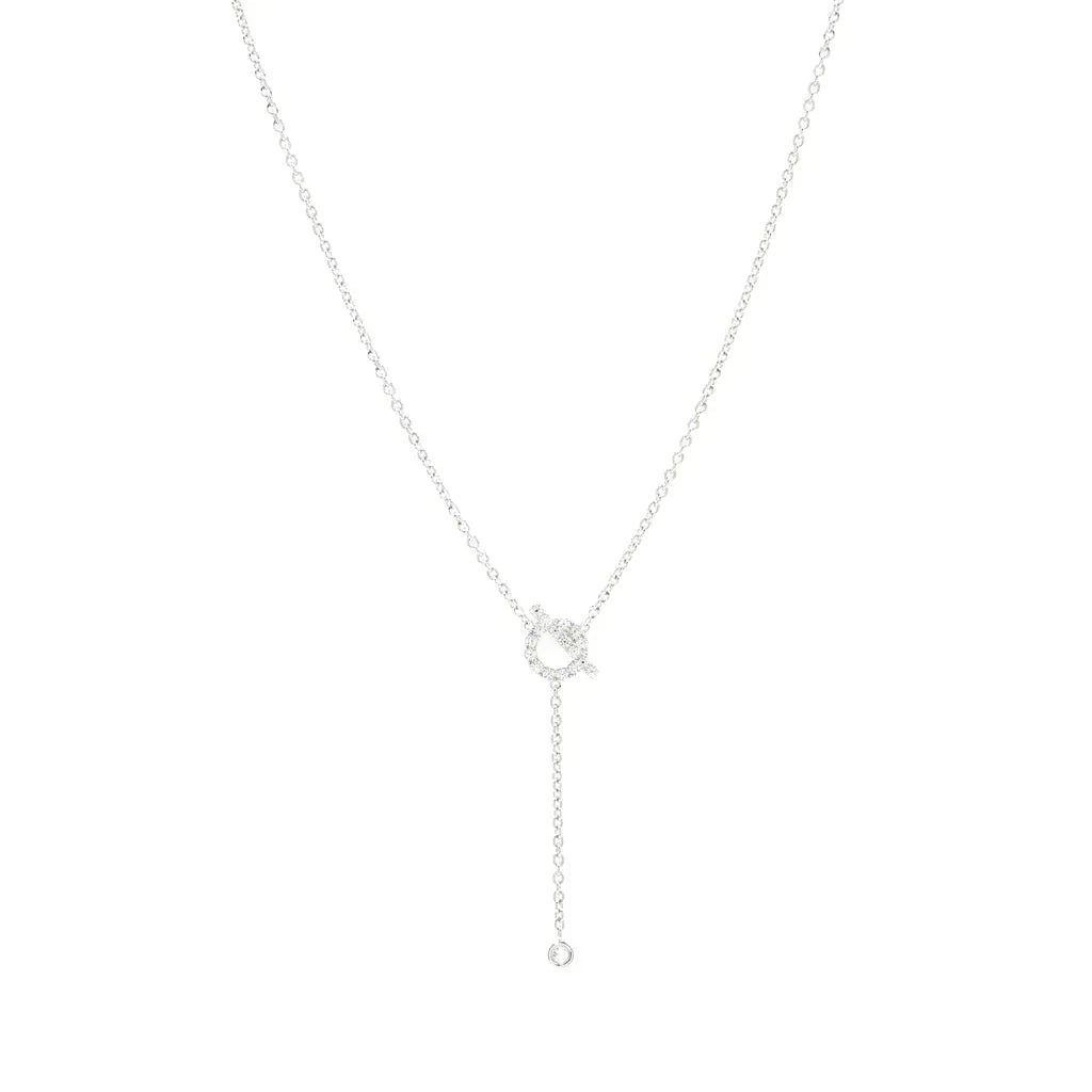 [LUXE JEWELRY]FINESSE SILVER DIAMOND NECKLACE