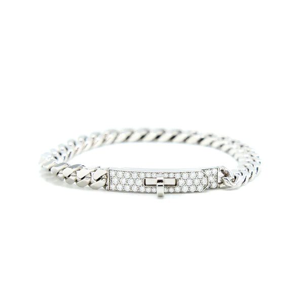 [LUXE JEWELRY]KELLY CHAIN SILVER DIAMOND BRACELET