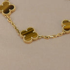 [LUXE JEWELRY] CLOVER 5 MOTIFS TIGER EYE BRACELET COLLECTION