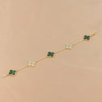 [Luxe] CLOVER 5 MOTIF MALACHITE BRACELET COLLECTION
