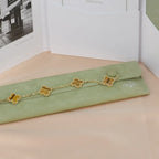 [LUXE JEWELRY] CLOVER 5 MOTIFS TIGER EYE BRACELET COLLECTION