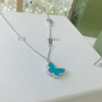 [LUXE JEWELRY]BUTTERFLY TURQUOISE BUTTERFLY BRACELET SILVER