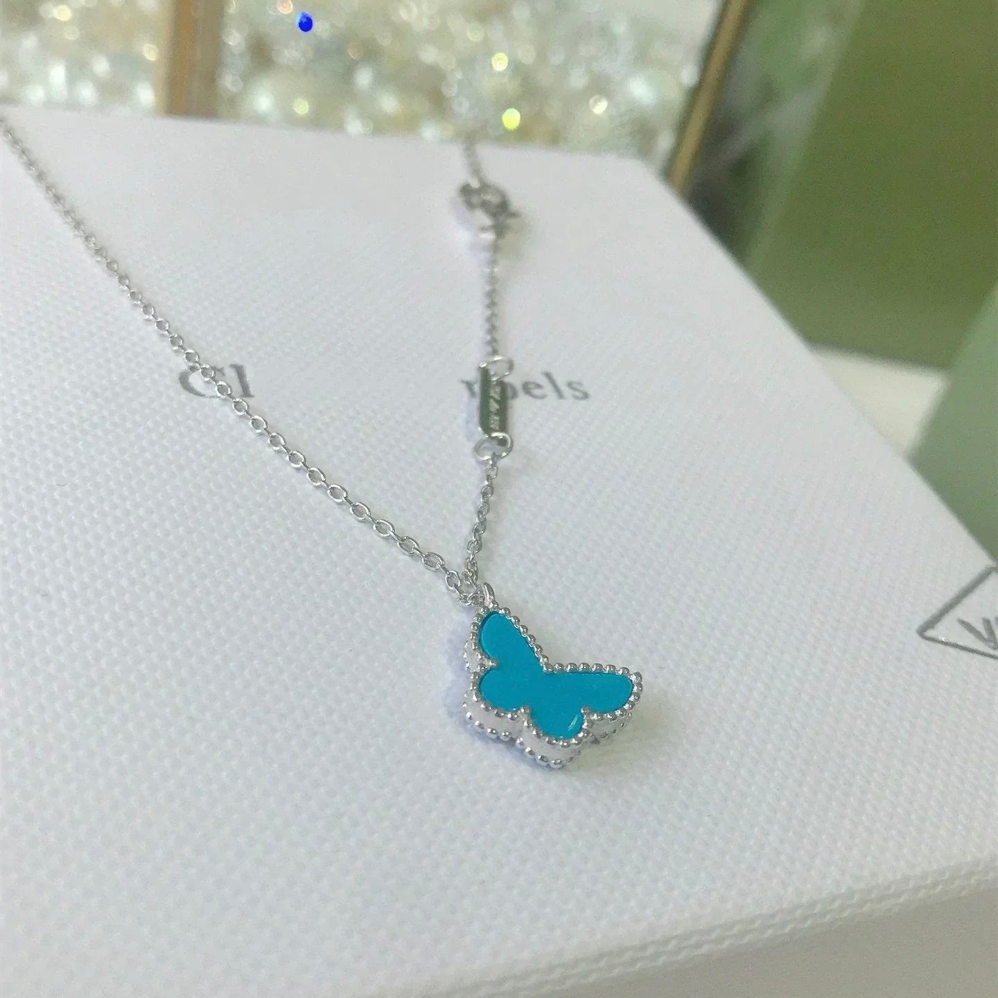[LUXE JEWELRY]BUTTERFLY TURQUOISE BUTTERFLY BRACELET SILVER