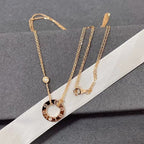 [LUXE JEWELRY] LOVE NECKLACE 16MM 2 DIAMONDS