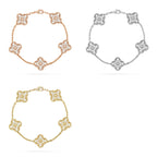 [LUXE JEWELRY] CLOVER 5 MOTIF FULL DIAMOND BRACELET COLLECTION