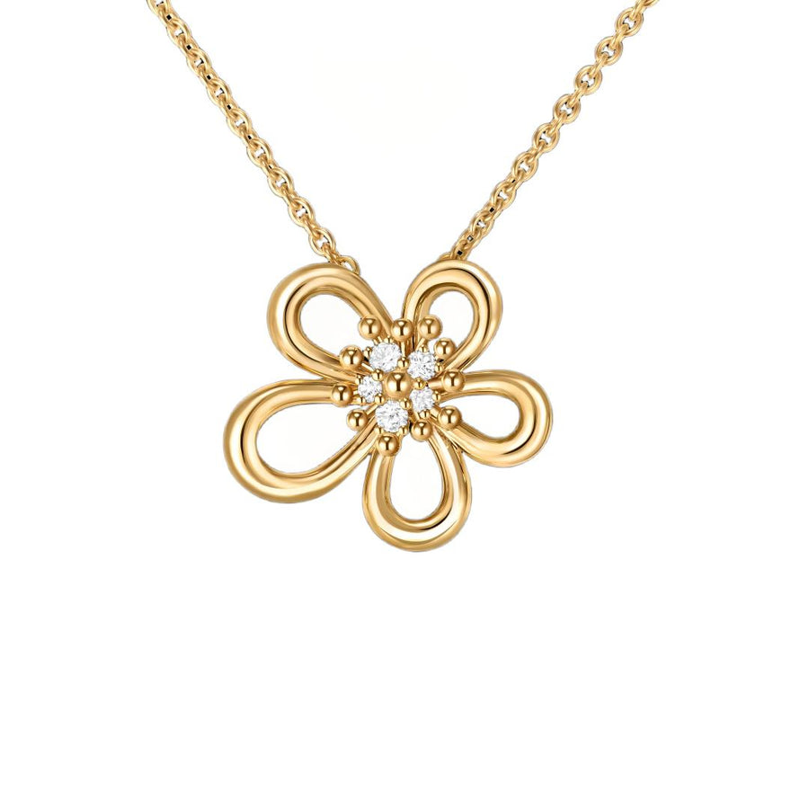 [LUXE JEWELRY]Flowerlace pendant Necklace 5 stones