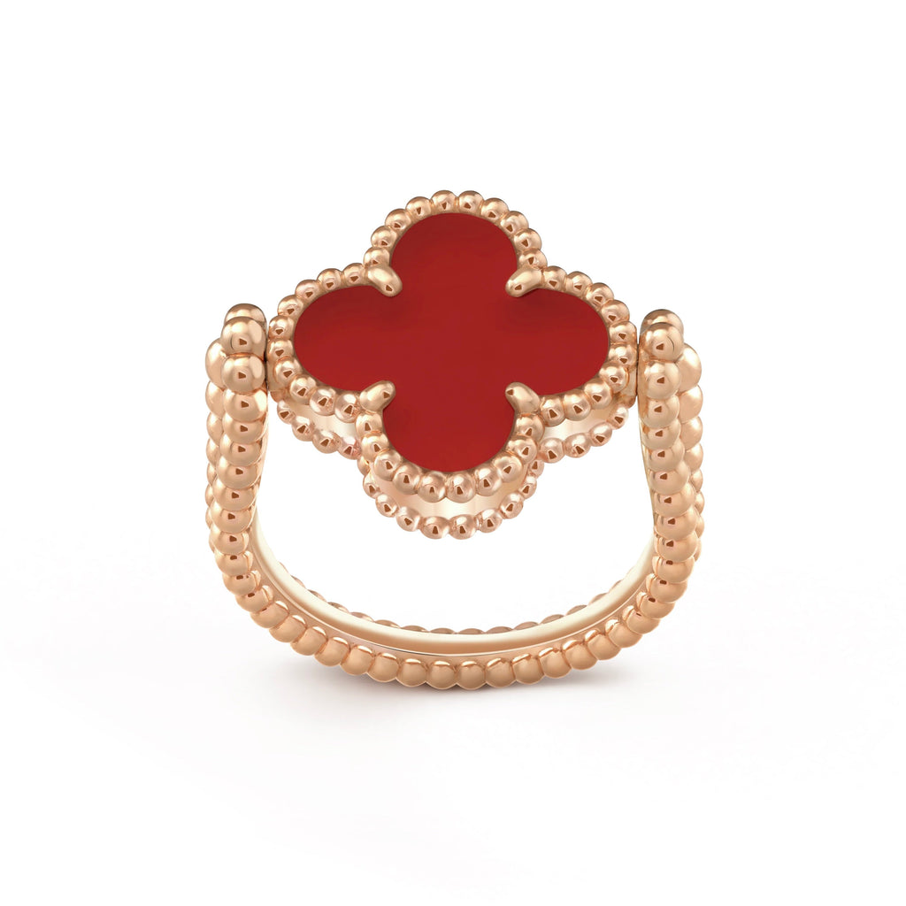 [LUXE JEWELRY]CLOVER RIVERSIBLE RING ROSE GOLD COLLECTION