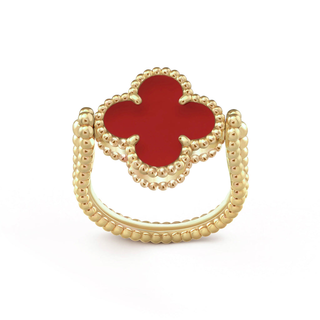 [LUXE JEWELRY]CLOVER RIVERSIBLE RING GOLD COLLECTION