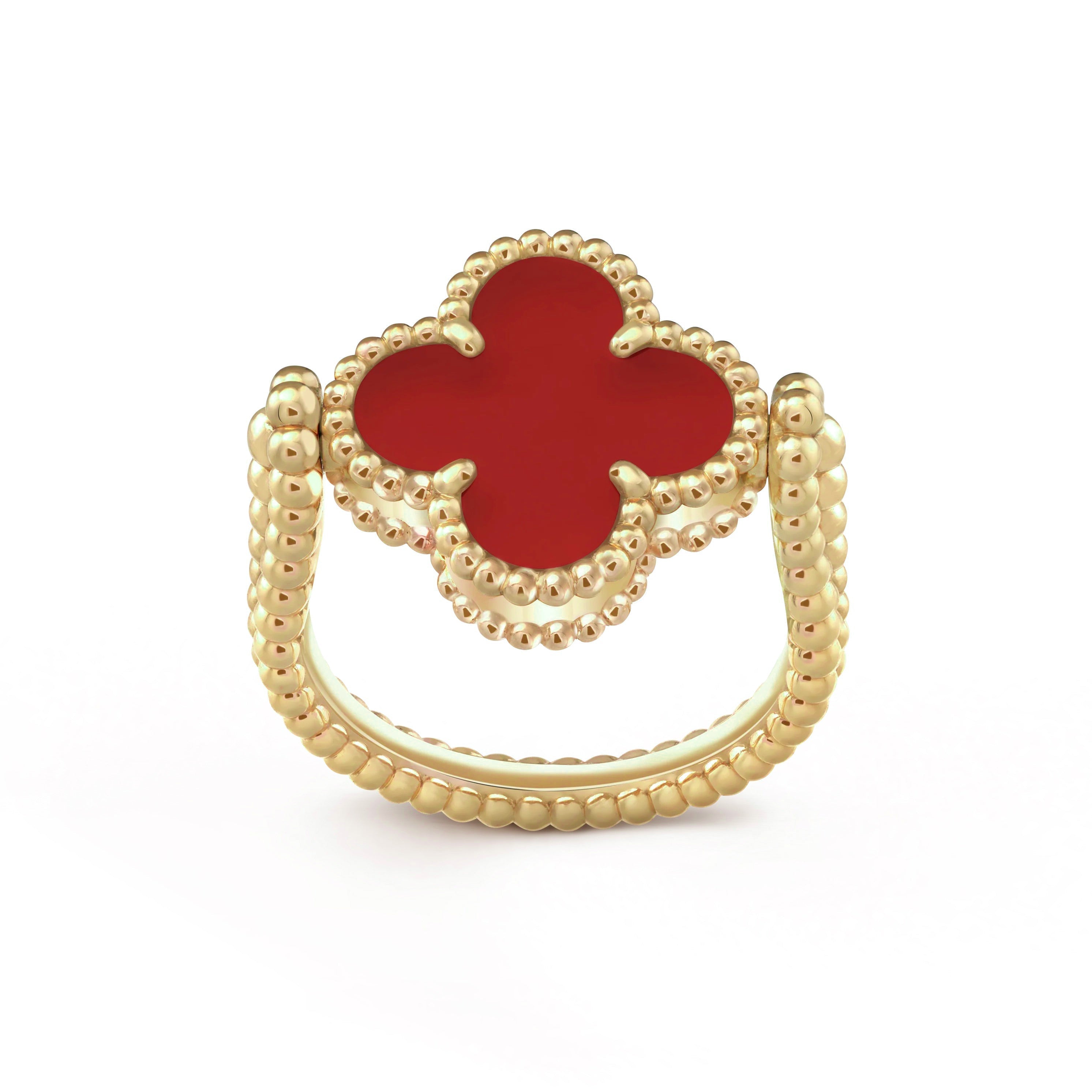 [LUXE JEWELRY]CLOVER RIVERSIBLE RING GOLD COLLECTION