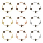 [LUXE JEWELRY] CLOVER 5 MOTIF GRAY MOP BRACELET COLLECTION
