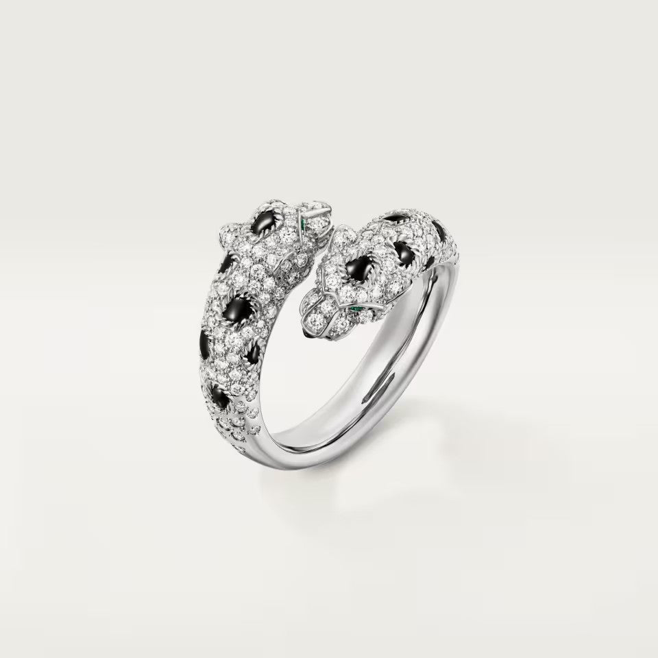 [LUXE JEWELRY] PANTHERE DOUBLE HEADED FULL DIAMOND  RING