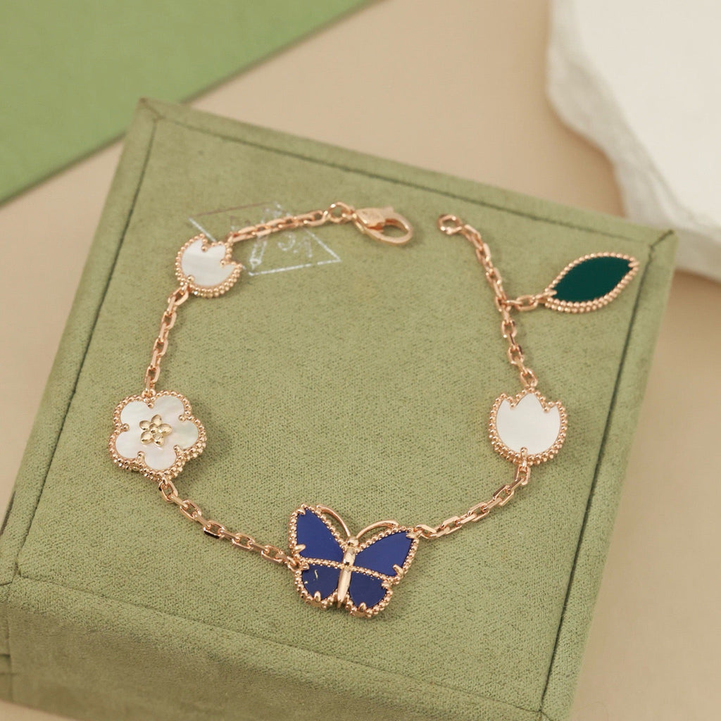 [LUXE JEWELRY] LUCKY SPRING BUTTERFLY 5 MOTIF BRACELET