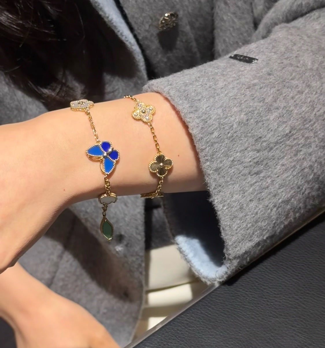 [LUXE JEWELRY] LUCKY SPRING BUTTERFLY 5 MOTIF BRACELET