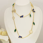 [LUXE JEWELRY] LUCKY SPRING BUTTERFLY 15 FLOWER NECKLACE
