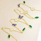 [LUXE JEWELRY] LUCKY SPRING BUTTERFLY 15 FLOWER NECKLACE