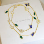 [Luxe Jewellery] LUCKY SPRING BUTTERFLY 15 FLOWER NECKLACE