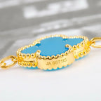[LUXE JEWELRY] CLOVER 5 MOTIF TURQUOISE BRACELET COLLECTION
