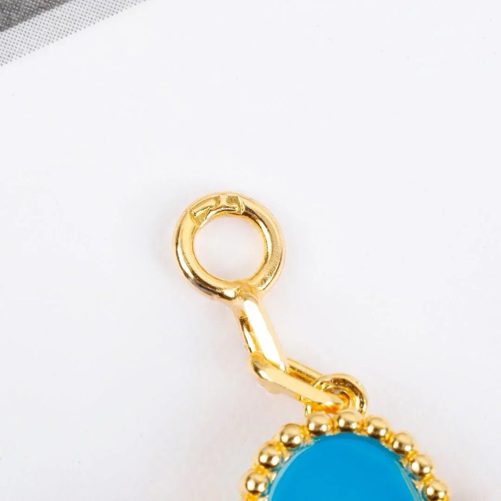 [LUXE JEWELRY] CLOVER 5 MOTIF TURQUOISE BRACELET COLLECTION