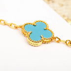 [LUXE JEWELRY] CLOVER 5 MOTIF TURQUOISE BRACELET COLLECTION