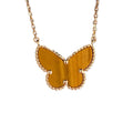 [LUXE JEWELRY] TIGER__ EYE BUTTERFLY NECKLACE