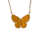 [LUXE JEWELRY] TIGER__ EYE BUTTERFLY NECKLACE