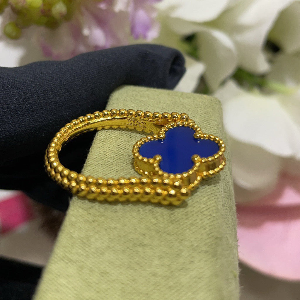 [LUXE JEWELRY]CLOVER RIVERSIBLE RING GOLD COLLECTION