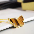 [LUXE JEWELRY] TIGER__ EYE BUTTERFLY NECKLACE