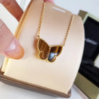 [LUXE JEWELRY] TIGER__ EYE BUTTERFLY NECKLACE