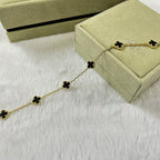 [LUXE JEWELRY]CLOVER 6 MOTIF  ONYXS BRACELET