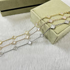 [LUXE JEWELRY]CLOVER 6 MOTIF WHITE MOP BRACELET