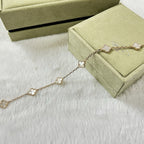 [LUXE JEWELRY]CLOVER 6 MOTIF WHITE MOP BRACELET