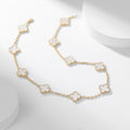 [LUXE JEWELRY]CLOVER 10 MOTIFS WHITE MOTHER OF PEARL NECKLACE