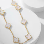 [LUXE JEWELRY]CLOVER 10 MOTIFS WHITE MOTHER OF PEARL NECKLACE