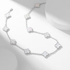 [LUXE JEWELRY]CLOVER 10 MOTIFS WHITE MOTHER OF PEARL NECKLACE
