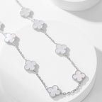 [LUXE JEWELRY]CLOVER 10 MOTIFS WHITE MOTHER OF PEARL NECKLACE
