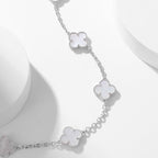 [LUXE JEWELRY]CLOVER 10 MOTIFS WHITE MOTHER OF PEARL NECKLACE