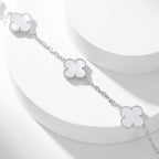 [LUXE JEWELRY]CLOVER 10 MOTIFS WHITE MOTHER OF PEARL NECKLACE