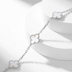 [LUXE JEWELRY]CLOVER 10 MOTIFS WHITE MOTHER OF PEARL NECKLACE