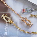 [LUXE JEWELRY]FORCE LARGE HORSESHOE CLASP  METAL BRACELET