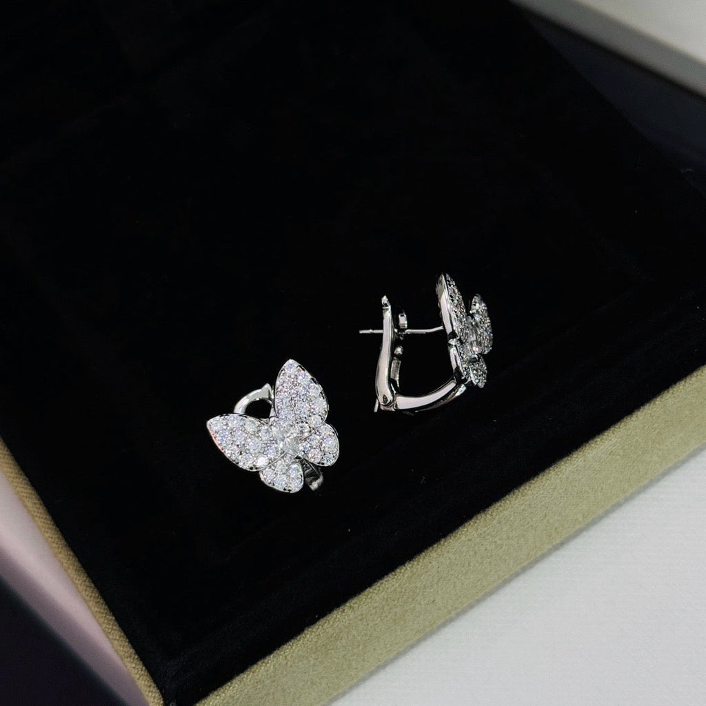 [LUXE JEWELRY]BUTTERFLY ALL DIAMOND EARRINGS