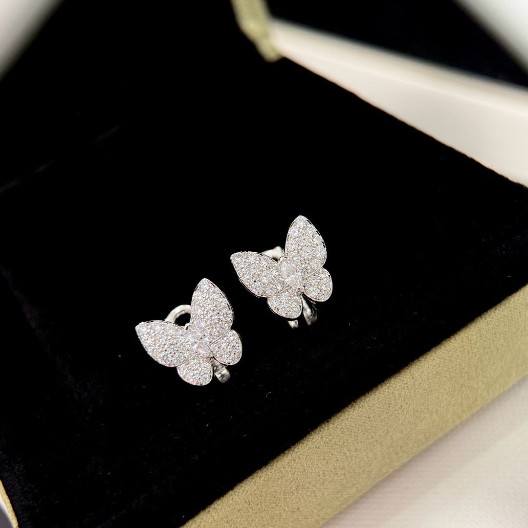 [LUXE JEWELRY]BUTTERFLY ALL DIAMOND EARRINGS