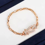 [LUXE JEWELRY]FORCE LARGE HORSESHOE CLASP  METAL BRACELET