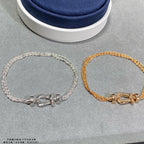 [LUXE JEWELRY]FORCE SMALL HORSESHOE  DIAMOND CHAIN ROPE BRACELET