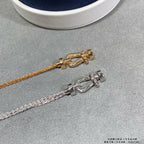 [LUXE JEWELRY]FORCE SMALL HORSESHOE  DIAMOND CHAIN ROPE BRACELET