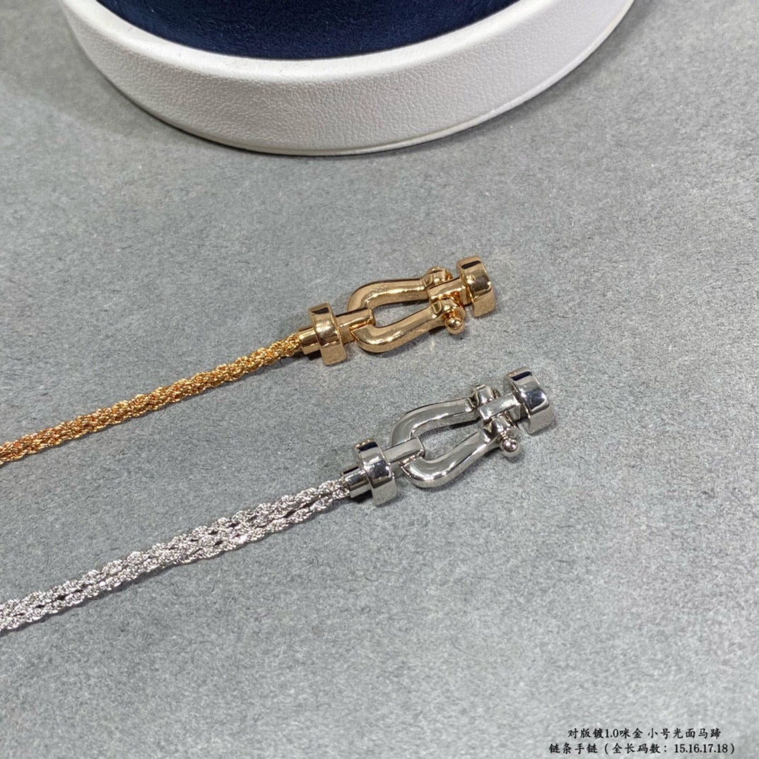 [LUXE JEWELRY]FORCE SMALL HORSESHOE  DIAMOND CHAIN ROPE BRACELET