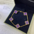 [LUXE JEWELRY] CLOVER 5 MOTIF VIOLET BRACELET COLLECTION