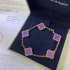 [LUXE JEWELRY] CLOVER 5 MOTIF VIOLET BRACELET COLLECTION